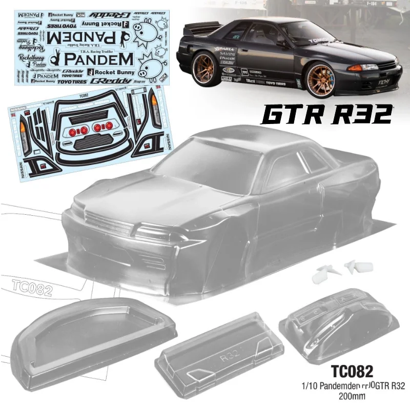 1 Комплект GTR R32 Skyline BNR32 PC shell Широкий Кузов Прозрачный Чистый без краски ширина 200 мм колесная база 260 мм Для 1/10 rc on-road dirft