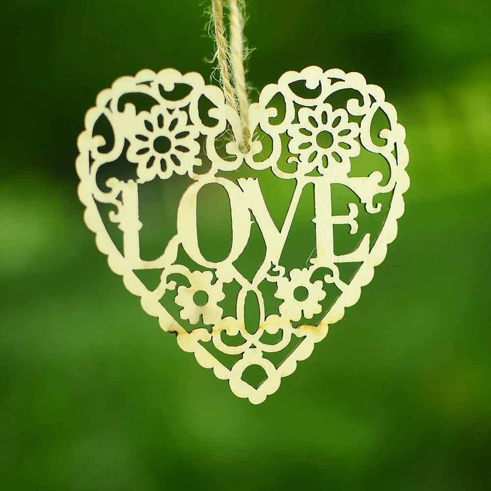 10 шт. Деревянное украшение в форме сердечка для домашнего декора в стиле скрапбукинг