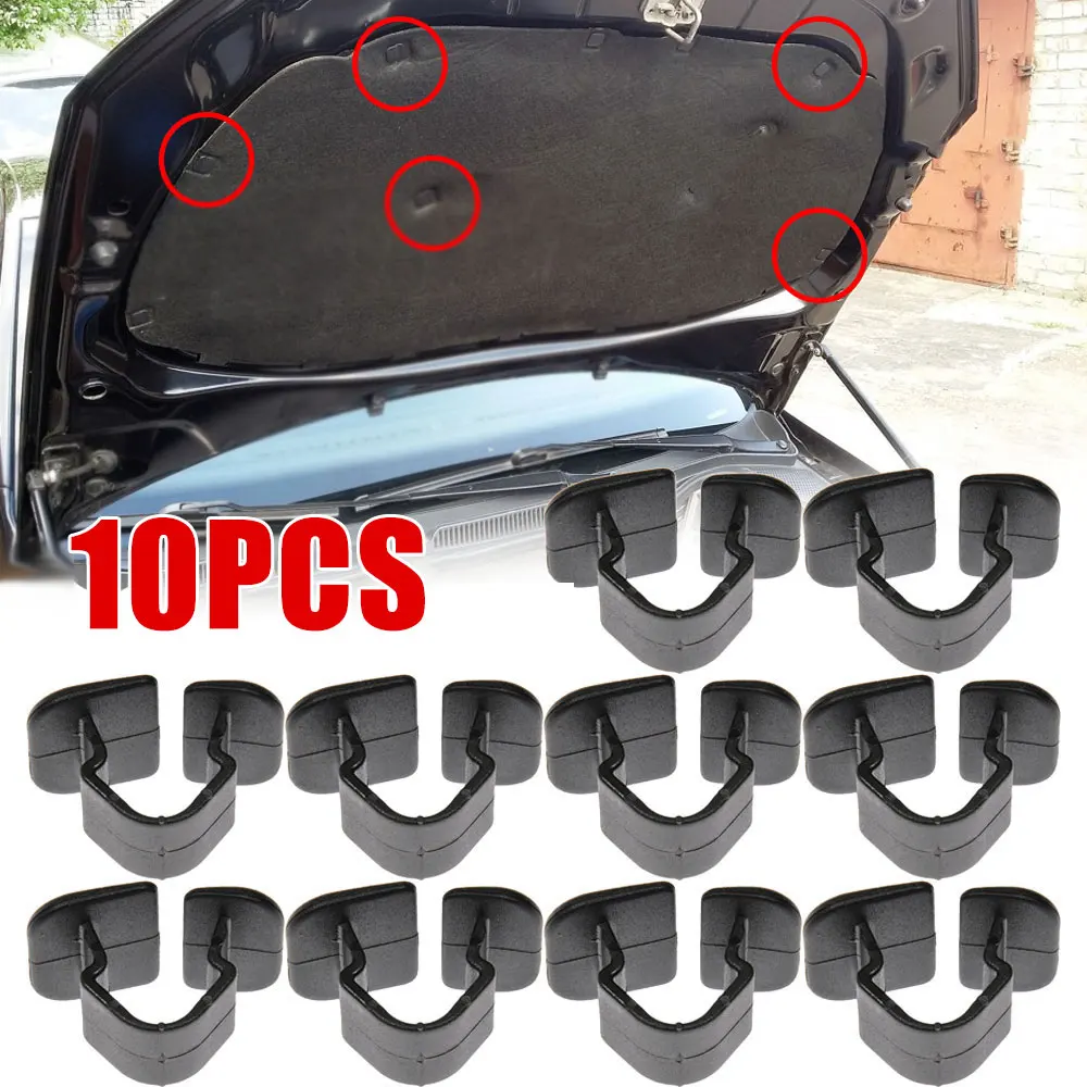 10x Пластиковый Зажим Для Изоляции Капота с Заклепками для VW Polo Tiguan Passat B5 B6 SEAT Leon 2 Skoda Octavia 2 Интерьер автомобиля