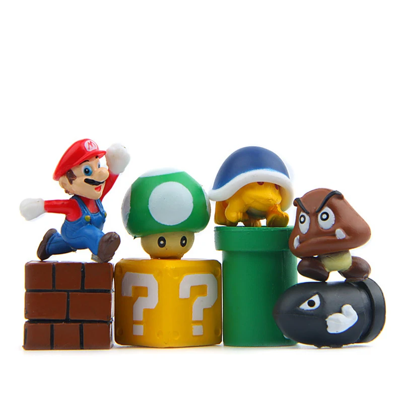 1шт 2-3 см фигурки Super Mario Bros игрушки Марио Луиджи Йоши ПВХ Фигурки Коллекционная модель игрушки для детей Детский подарок