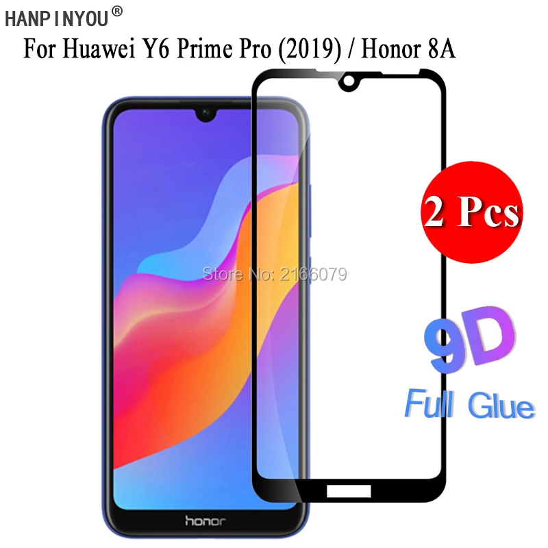 2 Шт./лот Для Huawei Y6 Prime Pro (2019)/Honor 8A 5D 6D 9D Полное Покрытие Клеевой Экран Протектор Закаленное Стекло Защитная Пленка