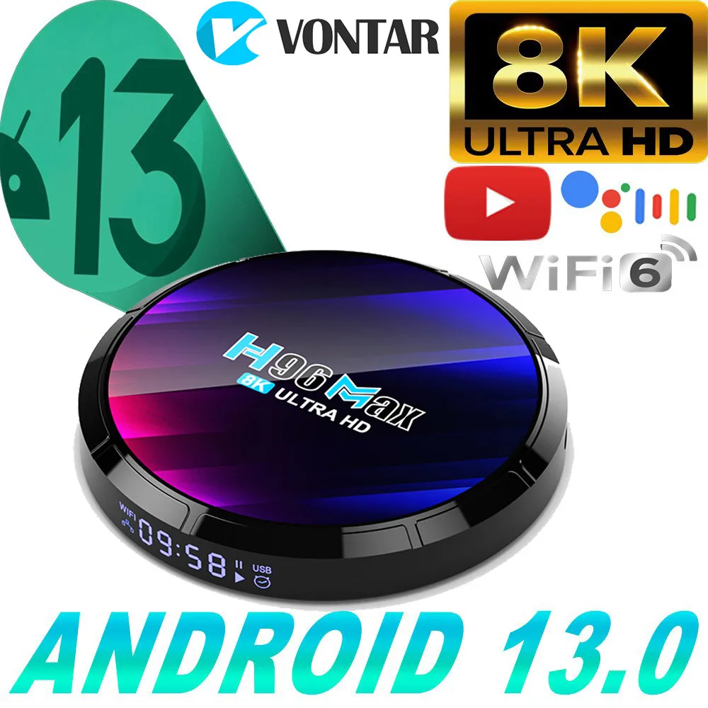 2023 H96 MAX TVBox RK3528 Smart TV Box Android 13 Rockchip 3528 Четырехъядерный Поддержка 8K Видео Wifi6 BT5.0 Медиаплеер Телеприставка