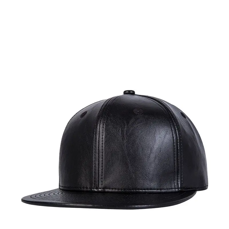 2023 Мужская Пустая Черная шляпа Snapback, Мужская Хип-хоп кепка для скейтборда из искусственной кожи, бейсболки для взрослых большого размера 56-61 см