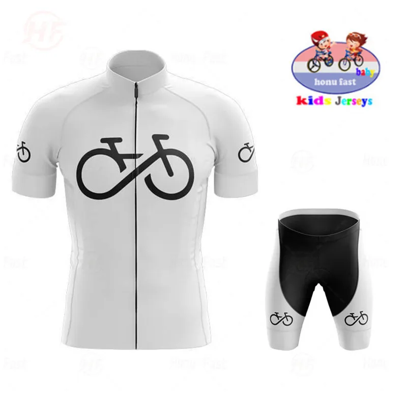 2023 г. Комплект из джерси для велоспорта с короткими рукавами для маленьких детей, дышащая детская велосипедная одежда для мальчиков, быстросохнущая летняя велосипедная форма, 19D гелевая прокладка