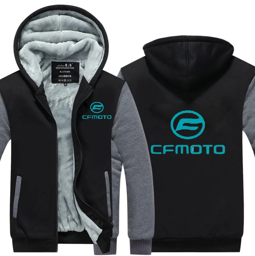 2023, новое зимнее повседневное пальто на молнии с логотипом автомобиля CFMOTO, утолщенное мужское плюшевое пальто на молнии