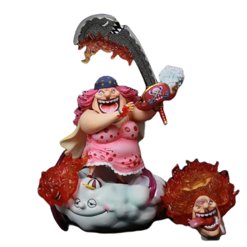 28 см Аниме One Piece GK Большая мама Шарлотта Линлин Четыре Императора Двухголовая ПВХ фигурка Коллекция игрушек Куклы Подарки
