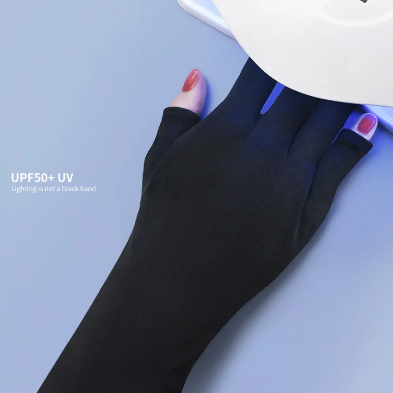 2шт Перчатки для защиты от ультрафиолетовых лучей Перчатки для ногтей Светодиодная лампа для защиты ногтей от ультрафиолетового излучения Перчатки для маникюра Инструменты для нейл-арта