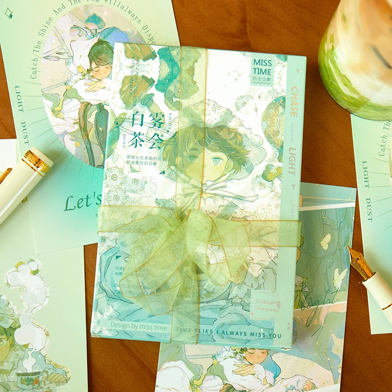 30 листов/комплект Открытка серии Dreamland Of Light с оригинальной иллюстрацией из мультфильма, открытки с поздравительными сообщениями, декоративная открытка