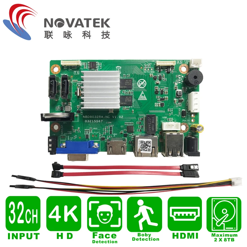 32-канальный Видеорегистратор Безопасности Cctv Nvr с Максимальным Выходом 4K для 5-Мегапиксельной Ip-камеры 4K H.265 Motion Detect P2P Nvr Face Detection Onvif Xmeye