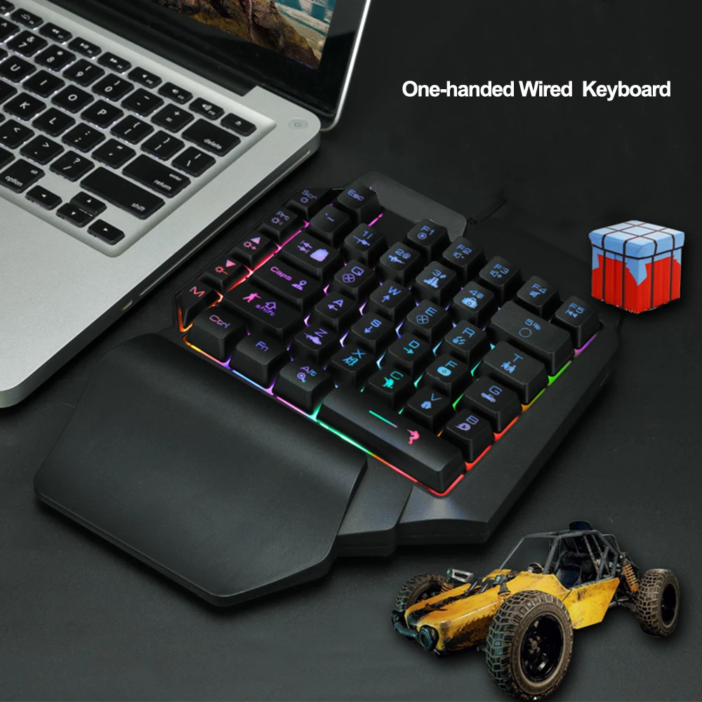 39 Клавиш F6 USB Проводная Клавиатура RGB Красочная Эргономичная Игровая Клавиатура Для Геймера С Одной Рукой Для Планшетного ПК Ноутбука
