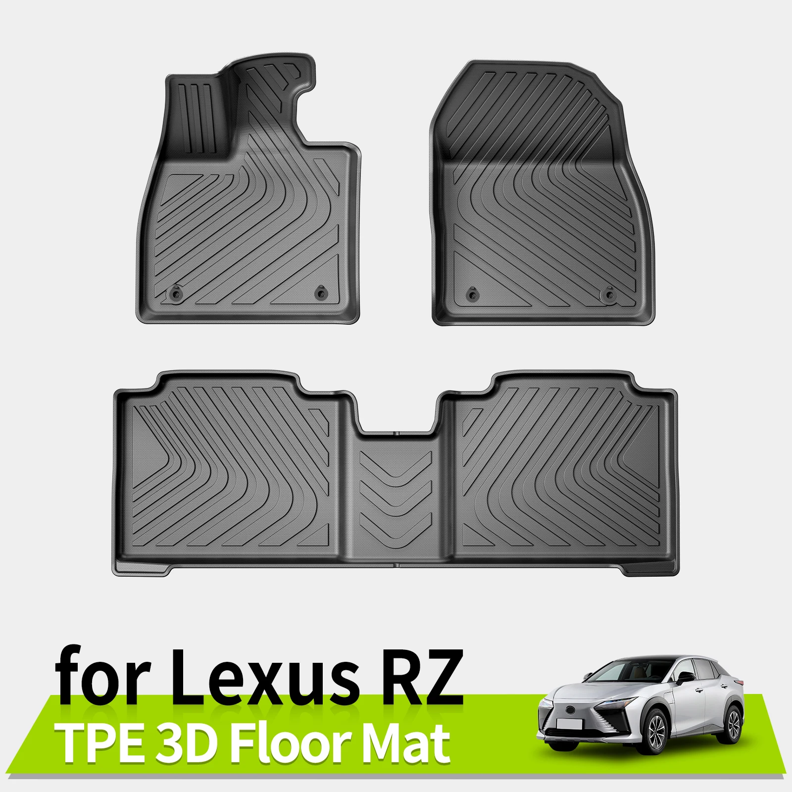 3D коврики для Lexus RZ 2023 2024 Всепогодные противоскользящие водонепроницаемые накладки Аксессуары для левостороннего вождения TPE