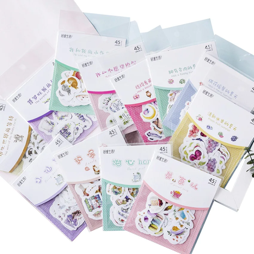 45 шт. /упак. Наклейка серии Little Fairy, Японское украшение ручной работы, милые декоративные наклейки, этикетка для упаковки подарочного продукта