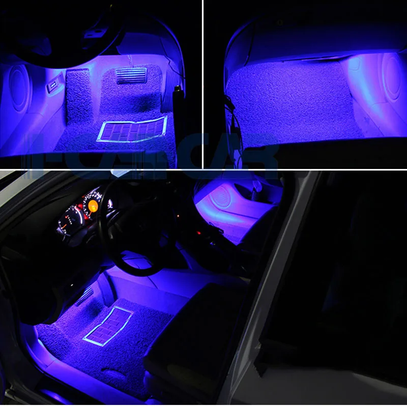 48 светодиодных ламп для управления музыкой в салоне автомобиля, приложение Bluetooth, RGB Светодиодная Динамическая подсветка окружающей среды, Декоративная лампа