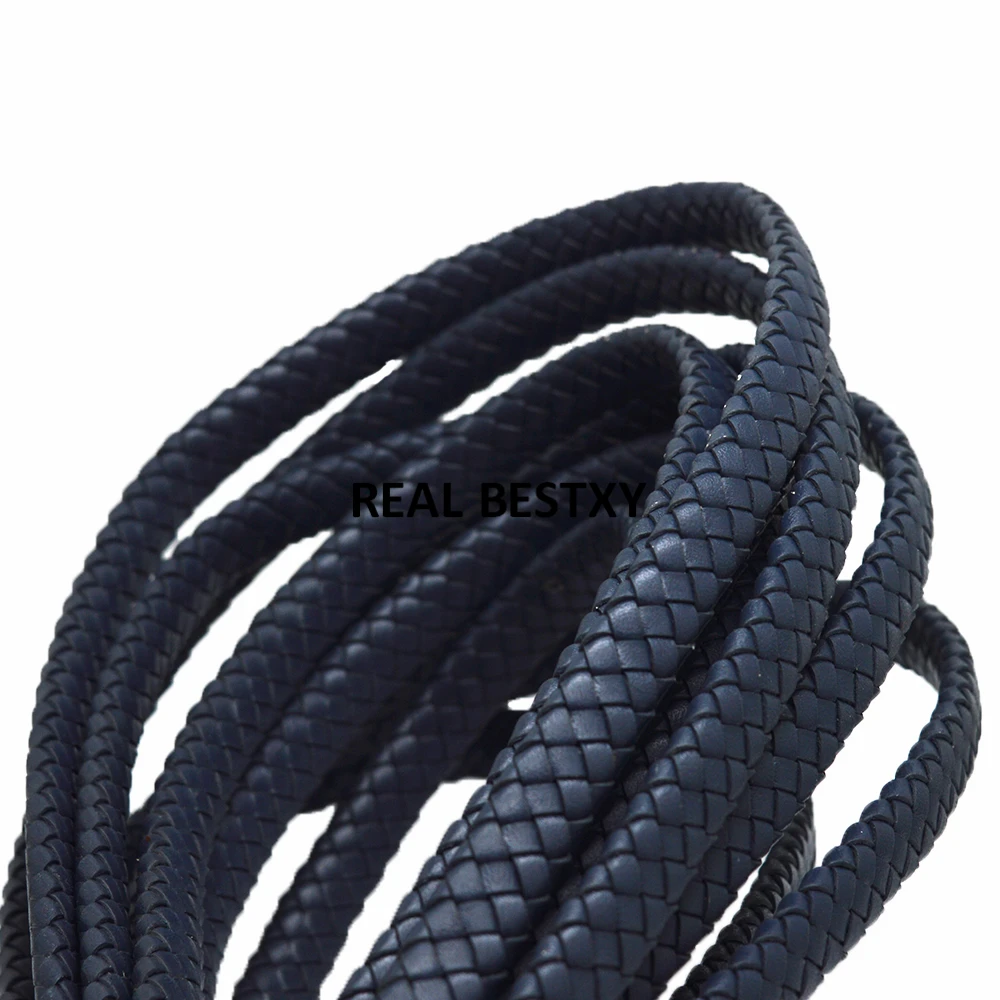 5 м/лот, приблизительно 10 * 4 мм, синий ремешок из натуральной кожи, плоский кожаный шнур, веревка, ожерелье и браслет 
