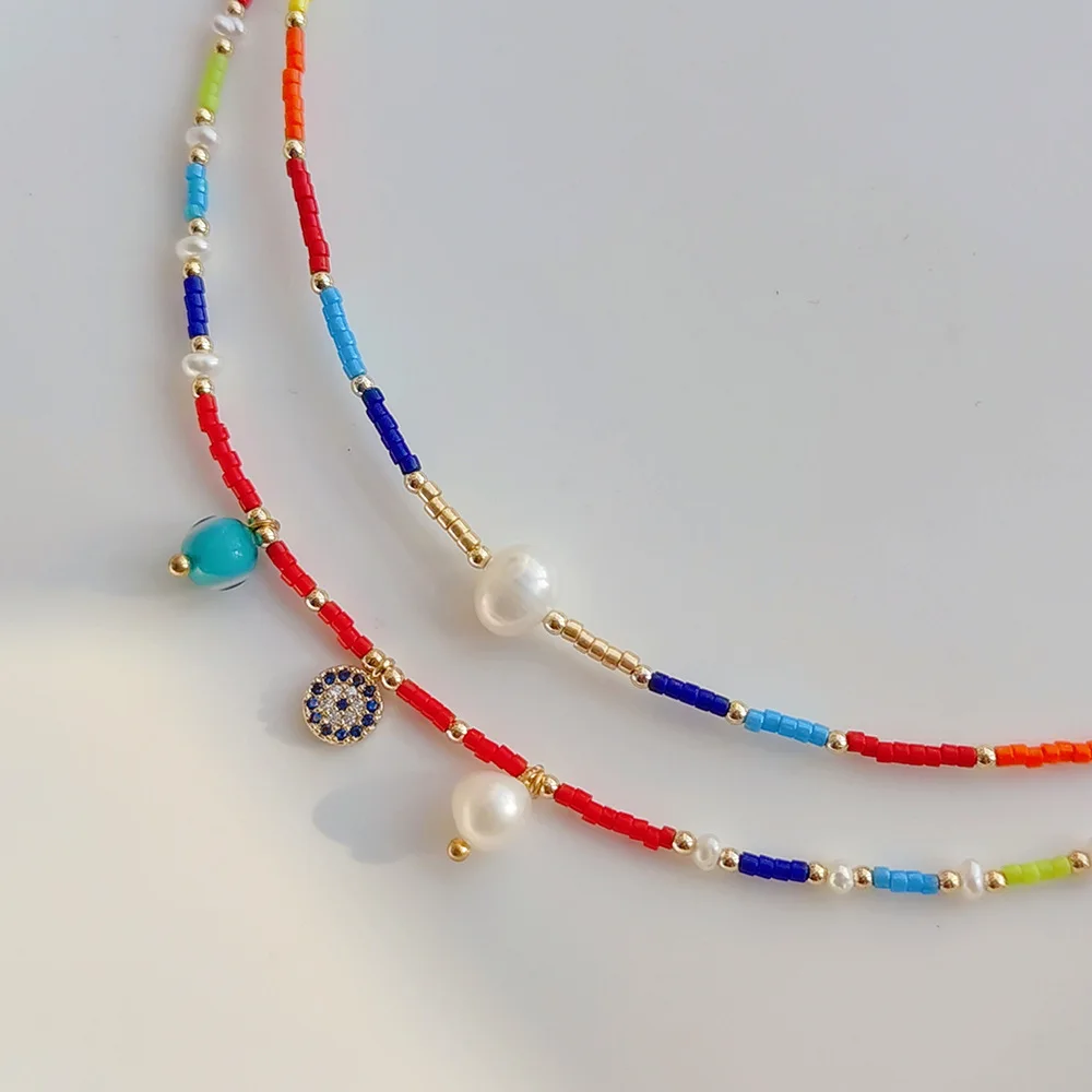 5 шт., Богемное ожерелье ручной работы, летние цвета, ожерелье, винтажные украшения для женщин