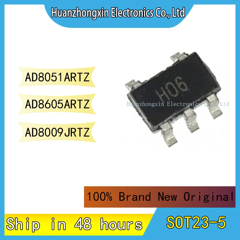 AD8051ARTZ AD8605ARTZ AD8009JRTZ SOT23-5 100% Абсолютно Новый Оригинальный Чип Интегральной схемы Микроконтроллера