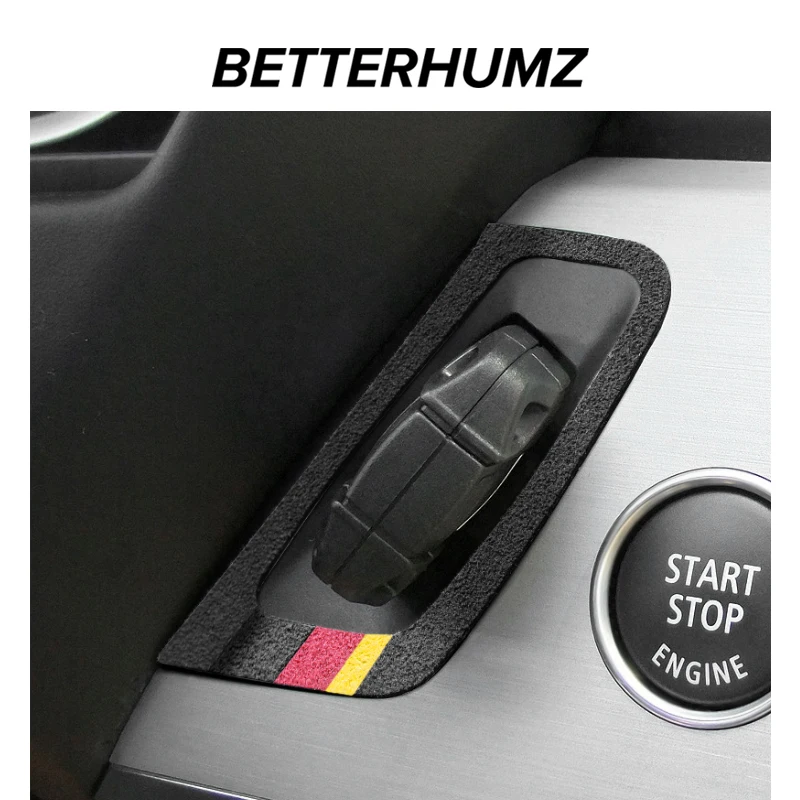 BETTERHUMZ Алькантара Авто Кольцо Для Замочной Скважины Накладка Панели Замка Зажигания BMW X5 E70 X6 E71 M Performance Наклейка Автоаксессуары
