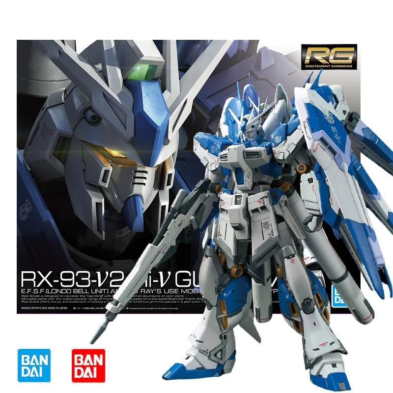 Bandai RG 1/144 GUNDAM RX-93-V2 Hi-v-Gundam Model Kit Аниме-Боевик В Сборе, Коллекция Игрушек, Подарки для Детей