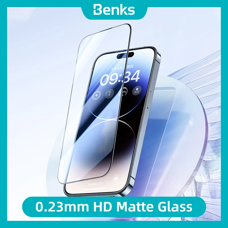 Benks 0,23 мм HD Матовая Игровая Защитная Пленка Для iPhone 14 Pro Max С Полным Покрытием Против Отпечатков Пальцев 13 Pro Max Пленка Из Закаленного Стекла