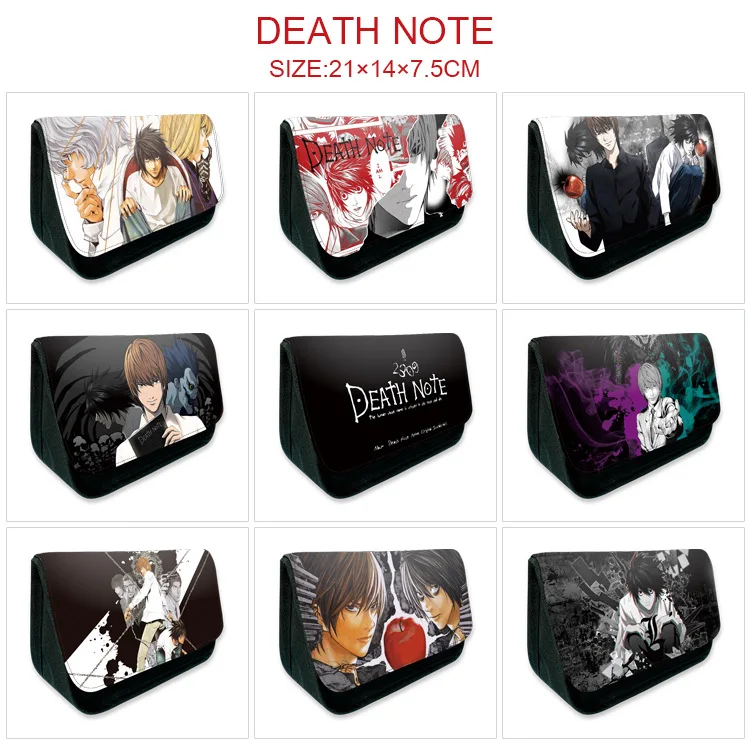 Death Note Yagami Light Pen Bag Учебные Канцелярские Принадлежности Холст Обновить Сумки Для Карандашей Большой Емкости Чехол Для Письма