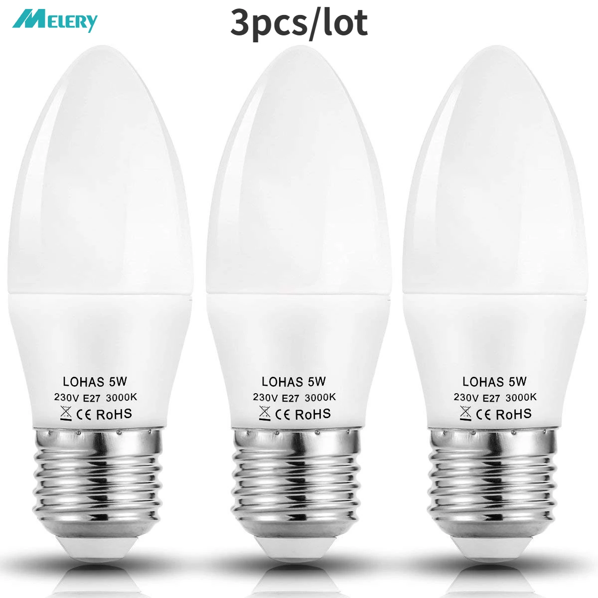 E26 E27 Светодиодные лампы при свечах мощностью 5 Вт, эквивалентные 40 Вт лампе накаливания Дневной холодный теплый белый 3000 6000 К 480лм Луч 180 градусов