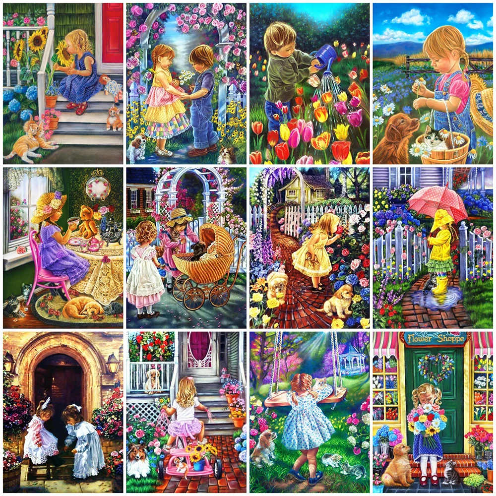 EverShine 5D Алмазная живопись для мальчиков и девочек, рукоделие из бисера, Садовые наборы для вышивки крестом, Мозаичный портретный декор для дома