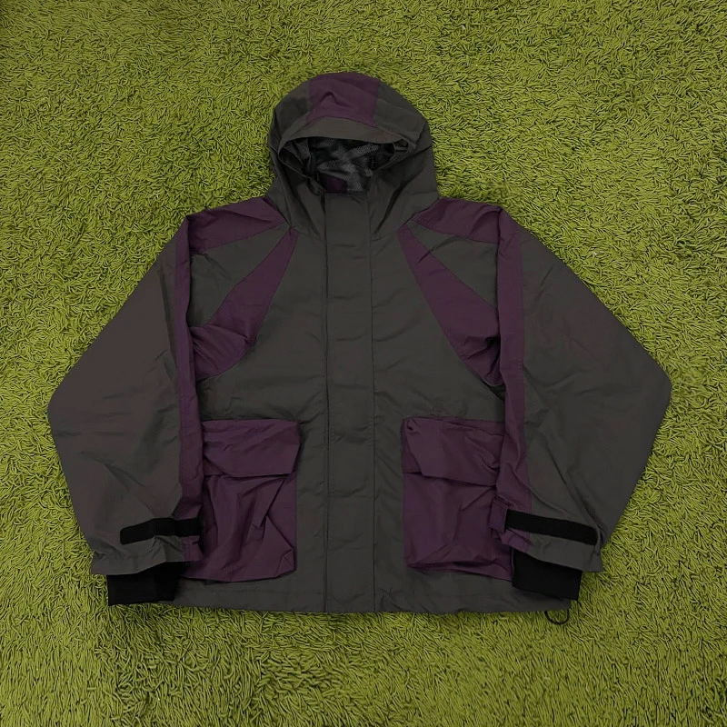 High Street GRAILZ Градиентное лоскутное ветрозащитное и водонепроницаемое теплое пальто с капюшоном Мужские куртки Пальто Уличная одежда Технологичная одежда