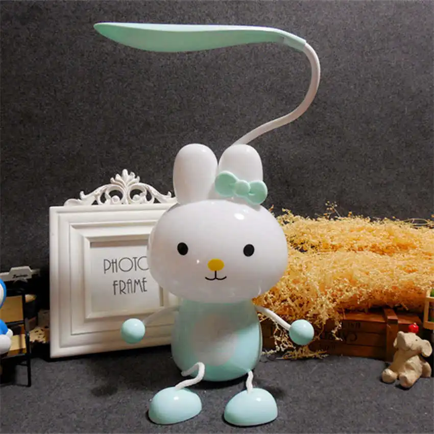 JW_Creative Настольные лампы с милым мультяшным кроликом Ночники для детской комнаты Подвесные ножки светодиодные настольные лампы USB Аккумуляторная лампа