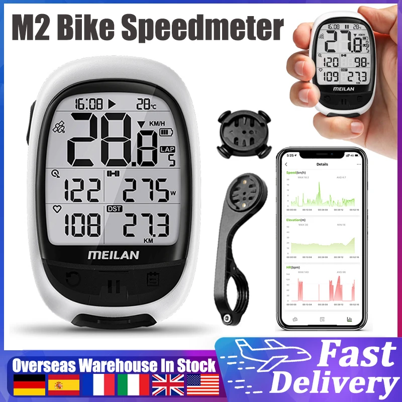 M2 Smart Bike Speedometer Глобальная система позиционирования Велосипедный компьютер BT Беспроводная Водонепроницаемая подсветка Велосипедный Одометр Езда на велосипеде на открытом воздухе
