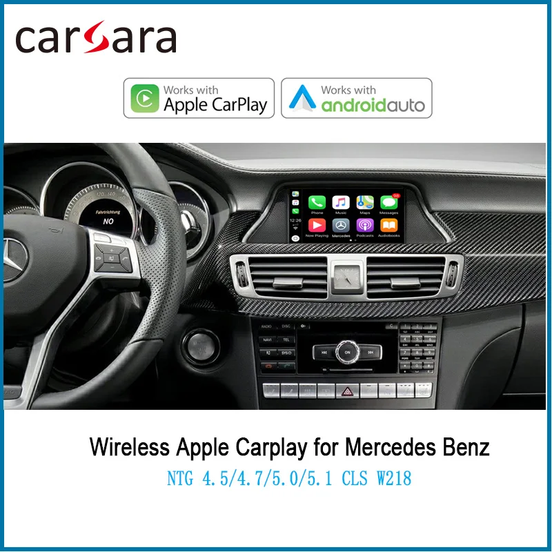 Merce des CLS WIFI Wireless OEM Carplay Box W218 AirPlay iOS Android Поддержка автоматического зеркального отображения камеры 360 с управлением siri