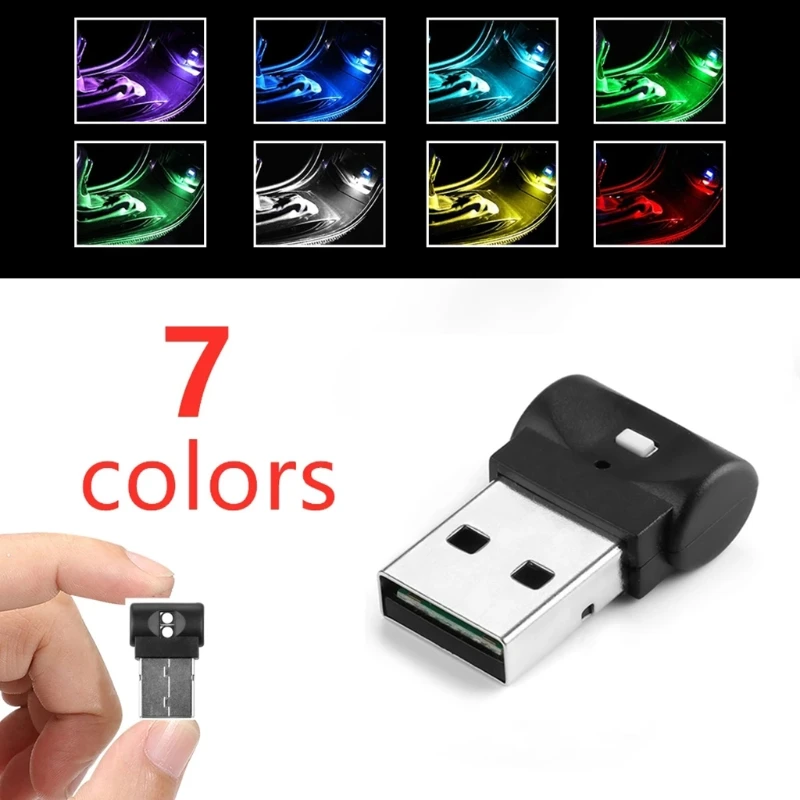 Mini USB LED RGB Рассеянный свет 7-цветная Автоматическая Внутренняя лампа для клавиатуры ноутбука Atmosphere Smart Night Lamp M19 22 Прямая поставка