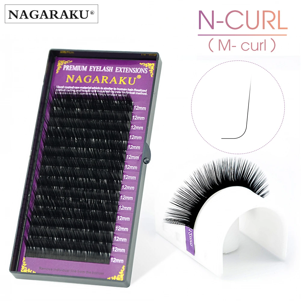NAGARAKU M curl N curl 7 мм-15 мм mxi высококачественное наращивание ресниц из норки Искусственные индивидуальные ресницы натуральные реснички cilies lashes