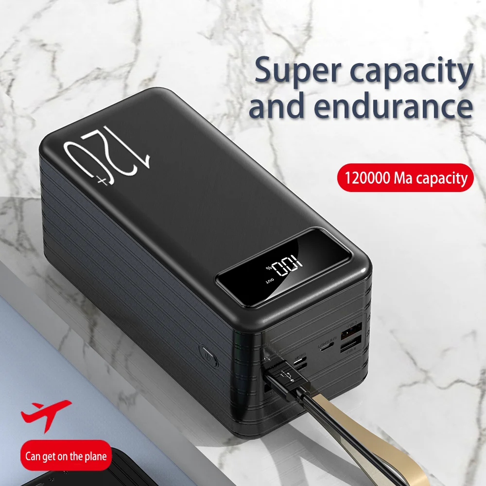 Neueste schnelle lade 120000mAh power pack große kapazität mobile power universal 5v3a schnelle lade