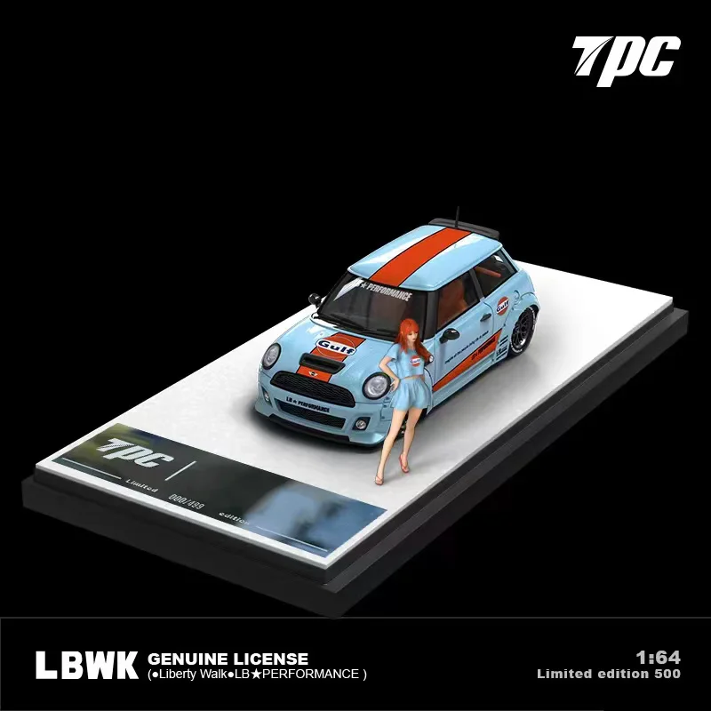 TPC 1: 64 LBWK MINI R56 Gulf Alloy Diorama Коллекция миниатюрных моделей автомобилей Carros Toys