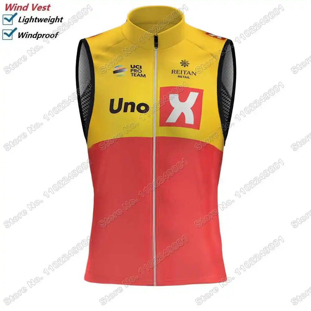 Team UNO-X 2023 Ветрозащитный жилет Norwegian Pro Team для велоспорта, Ветрозащитная майка для шоссейных гонок, ветровка без рукавов MTB