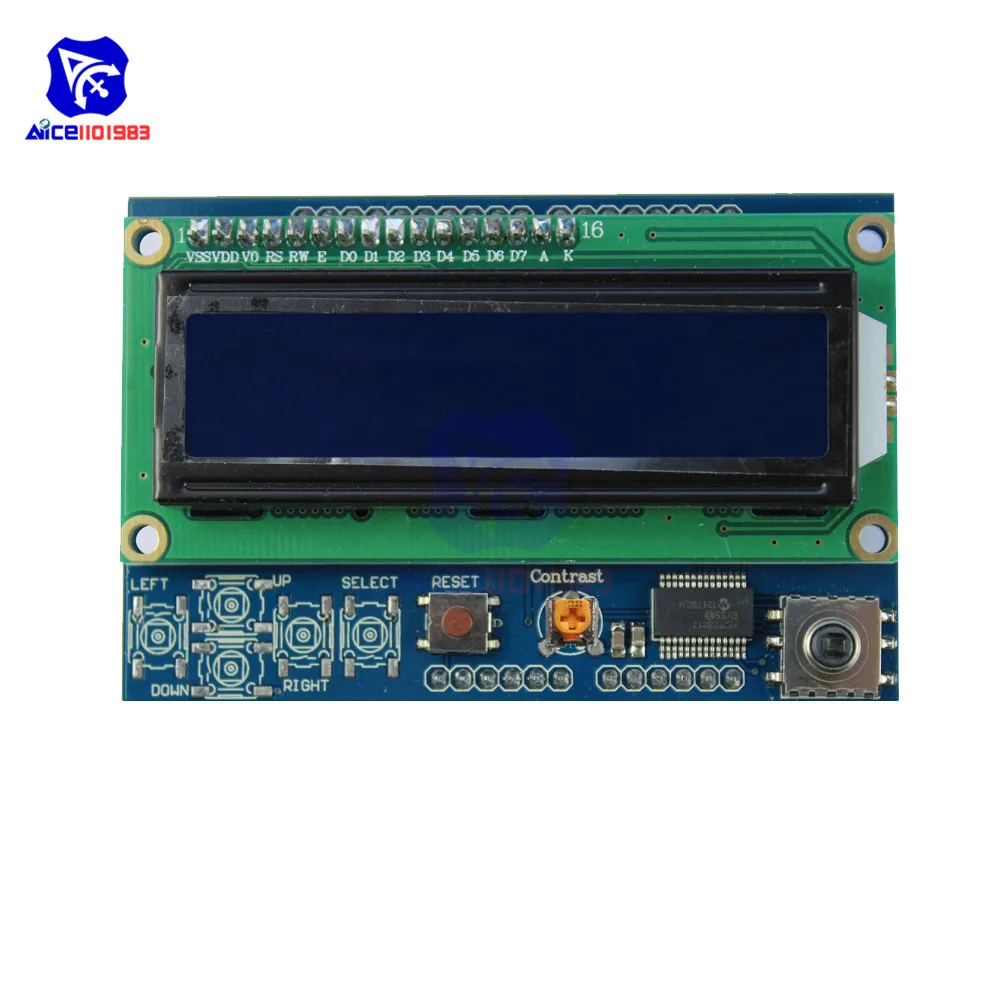 diymore MCP23017 5 Плата Расширения Клавиатуры 1602 LCD Shiled IIC I2C Интерфейс ЖК-Дисплей Модуль для Arduino