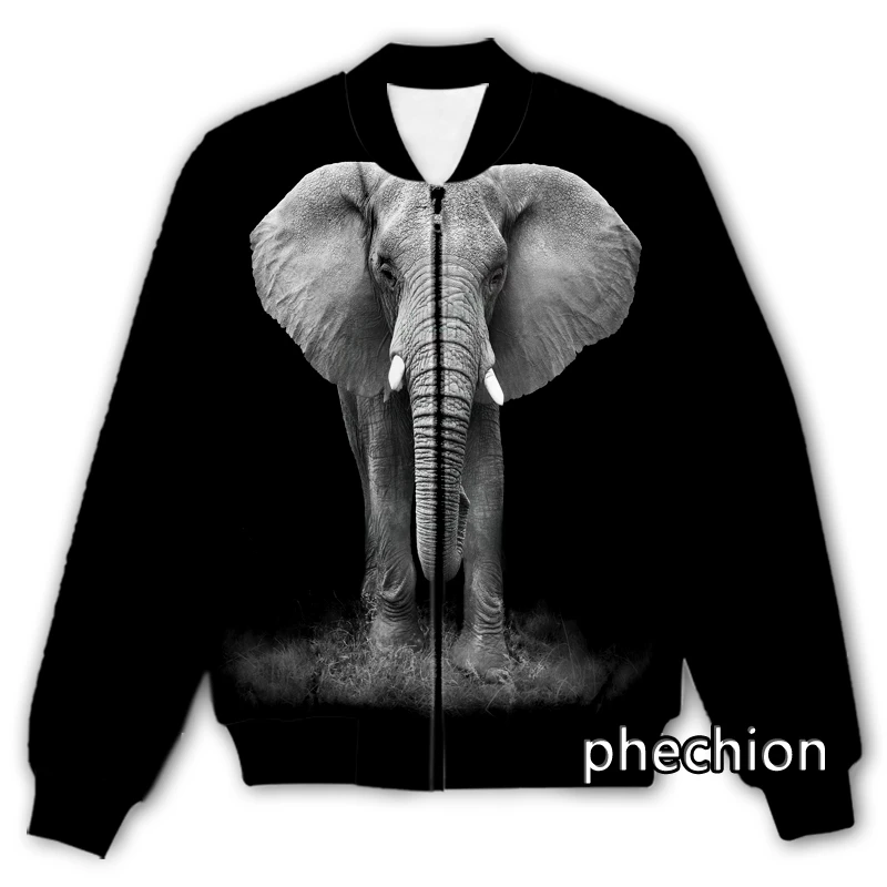 phechion Новая мужская / Женская повседневная куртка с 3D принтом животного Слона, модная уличная одежда, мужская Свободная спортивная куртка и пальто Q149