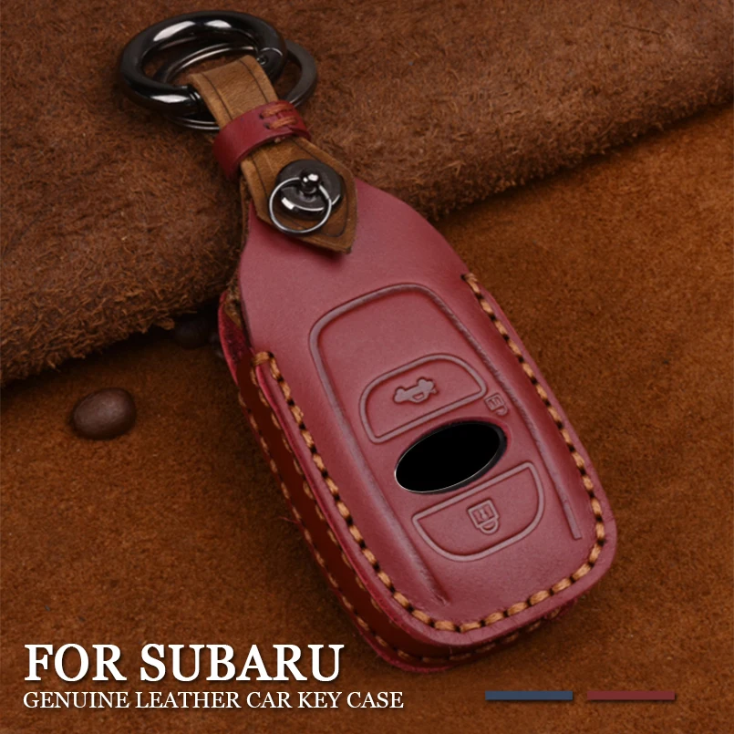 Автомобиль 3 Кнопки из натуральной кожи Пульт дистанционного управления без ключа Смарт-ключ Сумка Брелок Чехол Протектор Подходит для Subaru