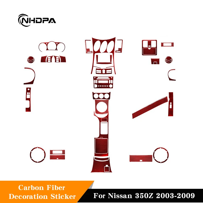 Автомобильные Декоративные Наклейки Из Углеродного Волокна Для Nissan 350Z 2003-2009 Suite Kit Полные Детали Внутренней Отделки Протектор Патч Аксессуары