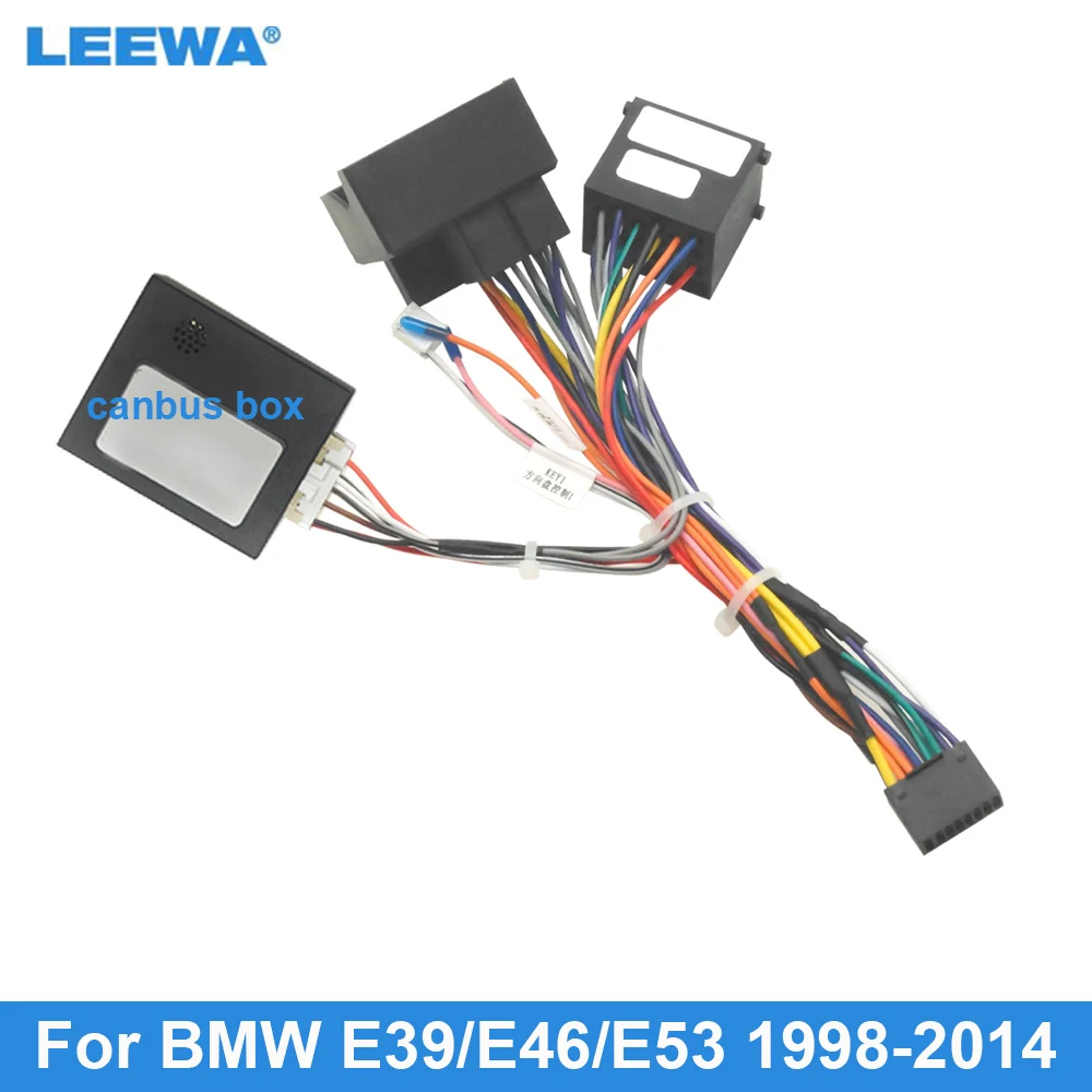 Автомобильный 16-контактный адаптер жгута проводов шнура питания LEEWA для BMW E39/E46/E53 (98-14) Монтажное головное устройство
