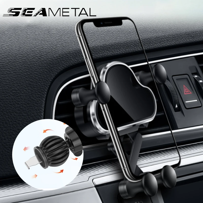 Автомобильный держатель телефона SEAMETAL Gravity, Регулируемый зажим для воздухоотвода, подставка для мобильного телефона в автомобиле, поддержка GPS для Iphone Xiaomi Huawei