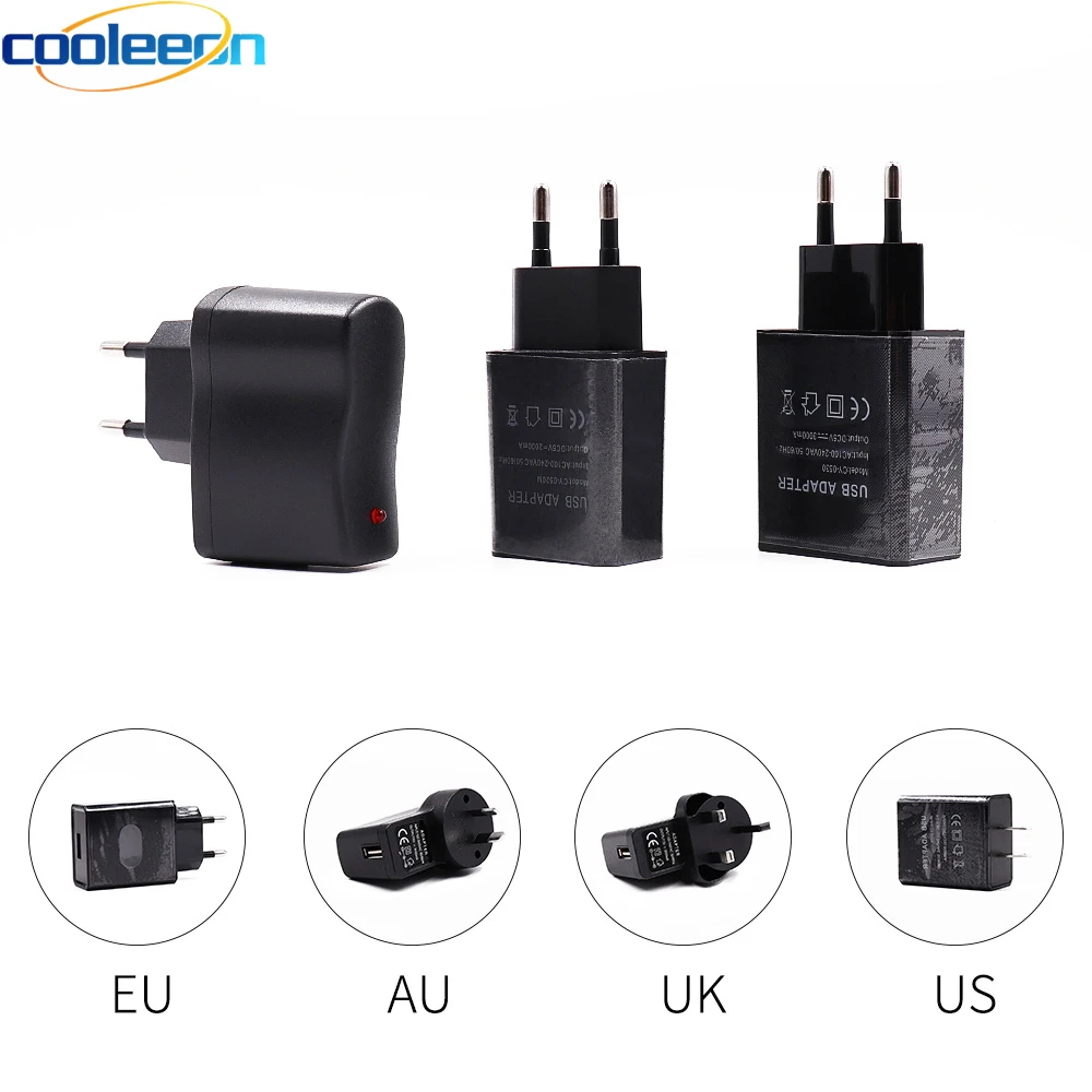 Адаптер 5V 1A 2A 3A Универсальный USB-Источник Питания для светодиодных ламп 5V EU US UK AU Plug Wall Desktop Charging Power Bank от 220V до 5V