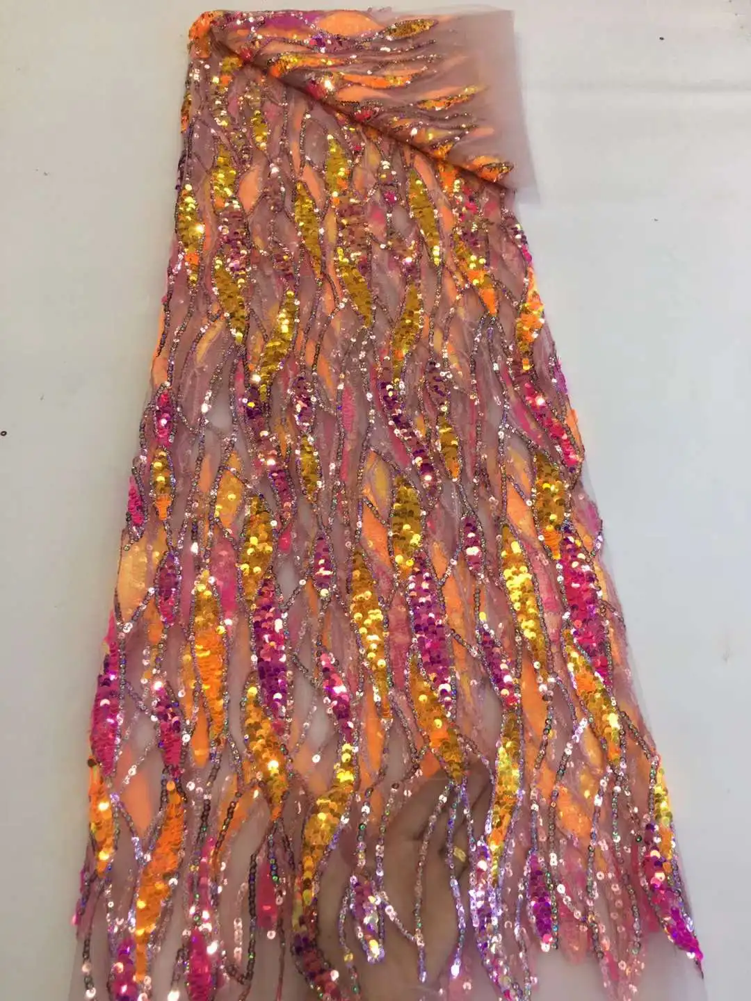 Африканская кружевная ткань 2023, высококачественный кружевной материал, Нигерийская Французская кружевная ткань с 3D блестками для свадебного платья