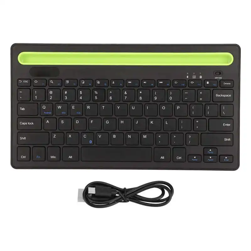 Беспроводная клавиатура с отделением для карт памяти, 78 клавиш, двухканальная светочувствительная портативная Bluetooth-клавиатура для дома, офиса, путешествий