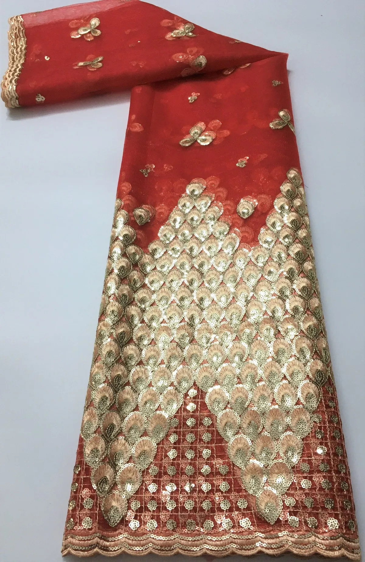 Блестки Африканская Французская Чистая Кружевная Ткань 2023 Красный Высококачественный Тюль Сетка Кружева Свадебное Нигерийское Свадебное Платье Кружева Для Женщины PYX03B