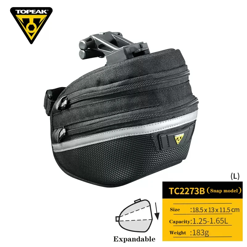 Велосипедная седельная сумка TOPEAK, водонепроницаемая задняя сумка для шоссейного велосипеда MTB, расширяемая вместимость 0,8-1,65 л, велосипедная задняя сумка, сумка для сиденья, сумка