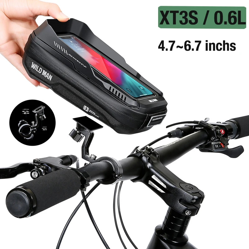 Велосипедная сумка WILD MAN С непромокаемой рамой, передняя верхняя трубка, велосипедные Велосипедные сумки, водонепроницаемые 6,5-дюймовые аксессуары для MTB с сенсорным экраном для телефона