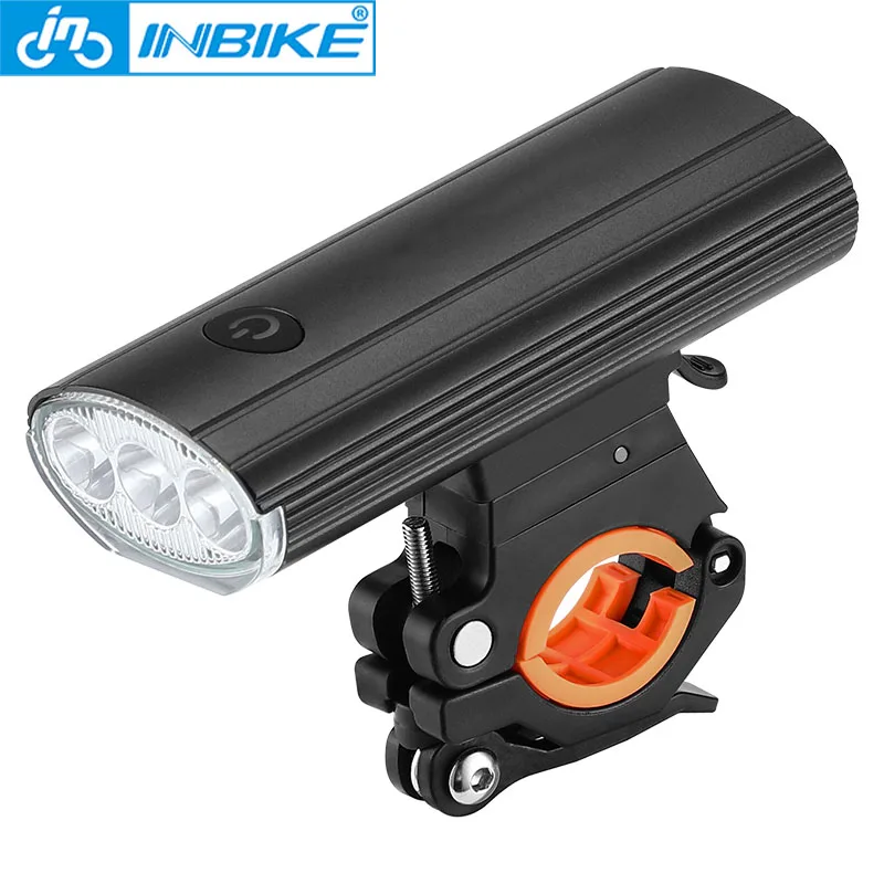 Велосипедные фары INBIKE Водонепроницаемые, заряжаемые через USB, велосипедные фары из алюминиевого сплава, светодиодные фары, велосипедный передний фонарь, перезаряжаемый ночью