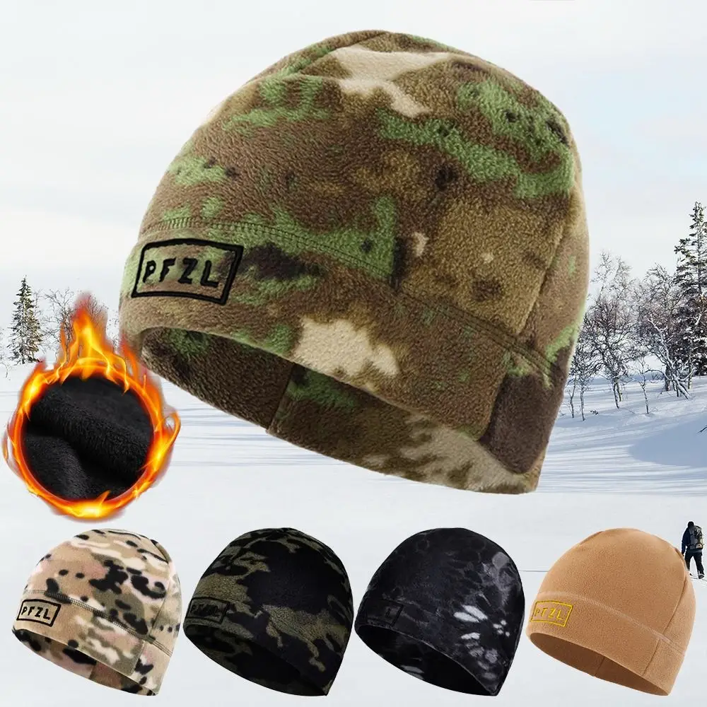 Ветрозащитная теплая флисовая шапочка Для мужчин И женщин, шапочки с манжетами, осенне-зимние Теплые дышащие шапки для катания на лыжах, рыбалки, термошлема