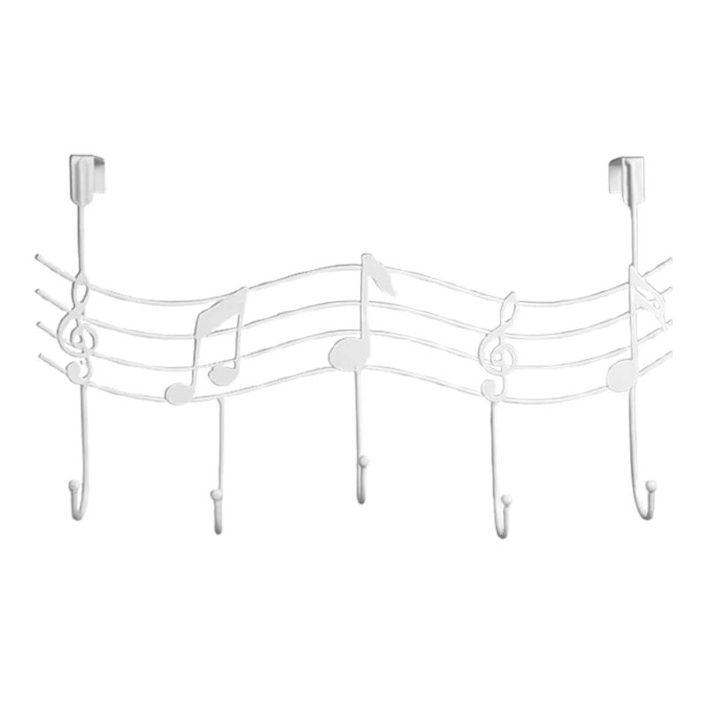 Волнообразные музыкальные ноты 5 крючков Настенная вешалка для одежды Дверная вешалка для одежды Elegant 37MF
